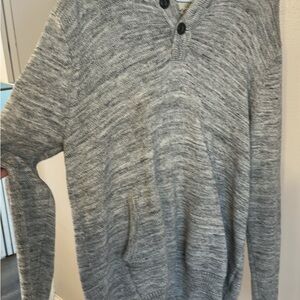 Fine-knit cotton hooded jumper - Grey marl - Men | H&M